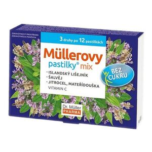 DR. MÜLLER Müllerovy pastilky mix bez cukru 3 druhy po 12 kusech ZP obraz