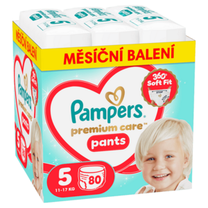 PAMPERS Premium care 5 plenkové kalhotky 11-17 kg 80 kusů obraz