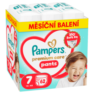 PAMPERS Premium care 7 plenkové kalhotky monthly box 62 kusů obraz