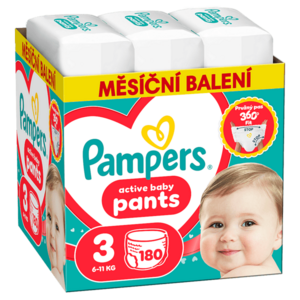 PAMPERS Active baby 3 plenkové kalhotky 6-11 kg 180 kusů obraz