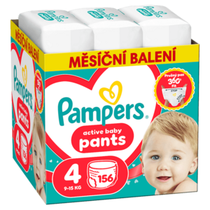 PAMPERS Active baby 4 plenkové kalhotky 9-15 kg 156 kusů obraz