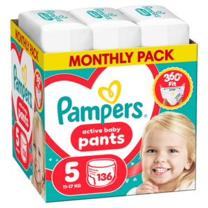 PAMPERS Active baby 5 plenkové kalhotky 11-17 kg 136 kusů obraz