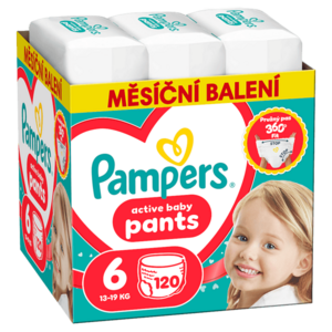 PAMPERS Active baby 6 plenkové kalhotky 13-19 kg 120 kusů obraz