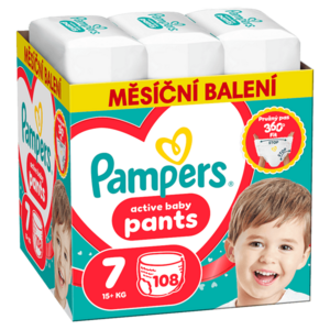 PAMPERS Active baby 7 plenkové kalhotky15+ kg 108 kusů obraz