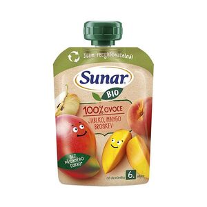 SUNAR Ovocná kapsička jablko mango broskev 6m+ BIO 100 g obraz