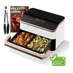 COSORI TF101S Dual Blaze TwinFry chytrá horkovzdušná fritéza keramika bílá 10 l obraz