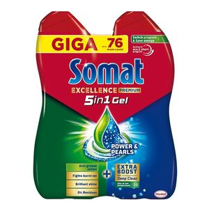 SOMAT Gel do myčky Excellence Premium 5in1 GIGA 76 dávek 2x684ml obraz