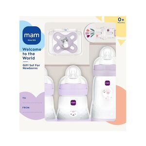 MAM Welcome to the world set dárkový kojenecký set fialový 5 kusů obraz