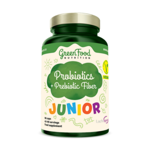 GREENFOOD NUTRITION Junior probiotics + prebiotic fiber 90 kapslí obraz