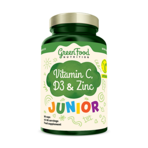 GREENFOOD NUTRITION Junior vitamin C, D3 & zinc 90 kapslí obraz
