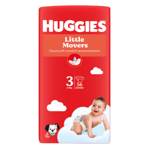 HUGGIES Little movers 3 dětské plenky 4-9 kg 56 kusů obraz