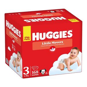 HUGGIES Little movers 3 dětské plenky 4-9 kg 168 plen obraz