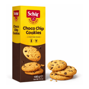 SCHÄR Choco chip cookies sušenky s kousky čokolády bez lepku 100 g obraz