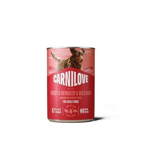CARNILOVE Konzerva s paštikou pro psy krůta, sob a divočák 400 g obraz