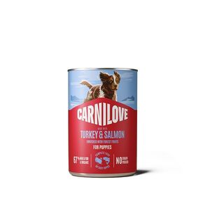 CARNILOVE Konzerva s paštikou pro štěňata losos a krůta 400 g obraz