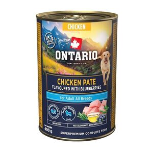 ONTARIO Konzerva adult kuřecí paté s příchutí borůvek 400 g obraz