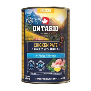 ONTARIO Konzerva puppy kuřecí paté s příchutí spiruliny 400 g obraz