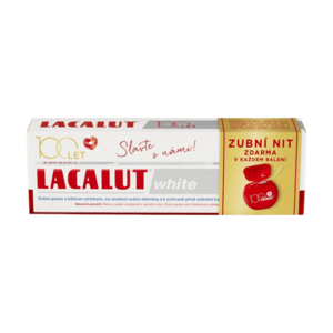 LACALUT White zubní pasta 75ml+dentální niť 100 let edice obraz