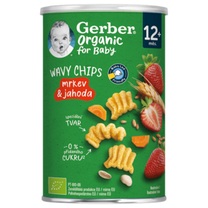 GERBER Wavy chips mrkev&jahoda 12m+ BIO 35 g obraz