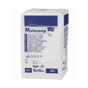 MATOCOMP nesterilní komprese z gázy 10x10 cm 100 kusů obraz