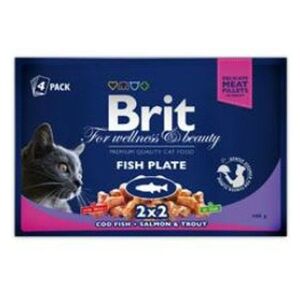 BRIT Premium Cat kapsa Fish Plate 400 g (4x100 g) obraz
