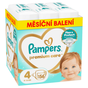 PAMPERS Premium care 4 plenky 9-14 kg monthly box 156 kusů obraz