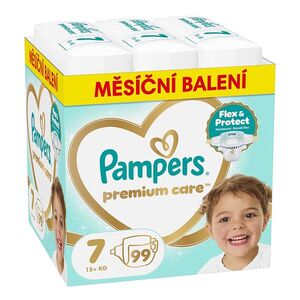PAMPERS Premium care 7 plenky 15+ kg monthly box 99 kusů obraz