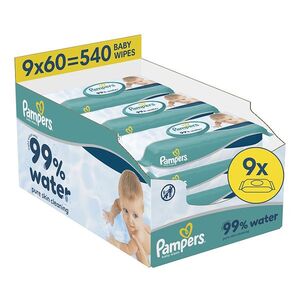 PAMPERS Ubrousky aqua zero plastic 9 x 60 kusů obraz