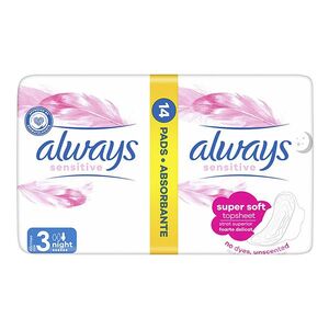 ALWAYS Ultra Sensitive Night vel.3 Hygienické vložky s křidélky 14 ks obraz
