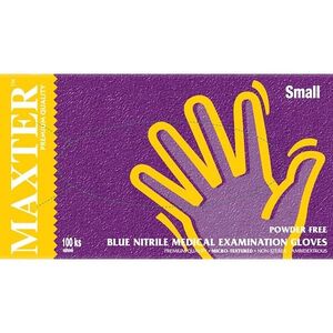 MAXTER Rukavice nitrilové bezpudrové velikost S 100 ks obraz