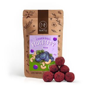 NATU Borůvkové kuličky s kešu krémem 70 g obraz