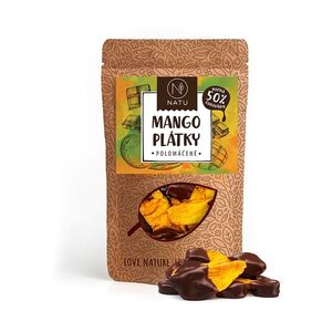 NATU Mango plátky polomáčené 50% hořká čokoláda 120 g obraz