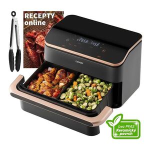 COSORI TF101S Dual Blaze TwinFry chytrá horkovzdušná fritéza keramika černá 10 l obraz