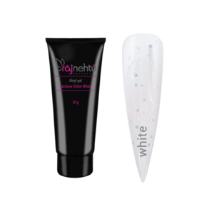 Ráj nehtů Akryl-gel v tubě 30g - Rainbow Glitter White obraz
