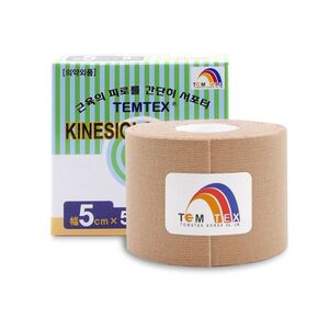TEMTEX Kinesio tape 5 cm x 5 m tejpovací páska béžová obraz