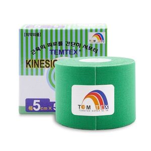TEMTEX Kinesio tape 5 cm x 5 m tejpovací páska zelená obraz