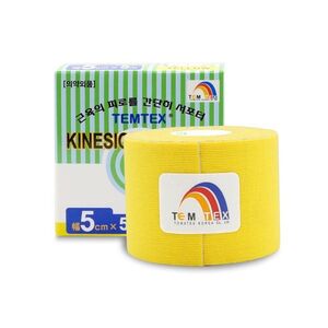 TEMTEX Kinesio tape 5 cm x 5 m tejpovací páska žlutá obraz