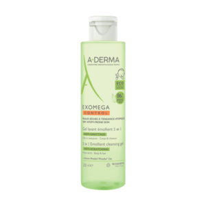 A-Derma Exomega Control zvláčňující mycí gel pro suchou kůži se sklonem k atopii 2v1 200 ml obraz