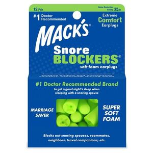 MACKS Snore Blockers špunty do uší 12 párů obraz