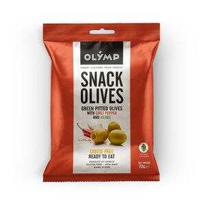 Olymp Zelené olivy bez pecky s chilli papričkou a bylinkami 70 g obraz