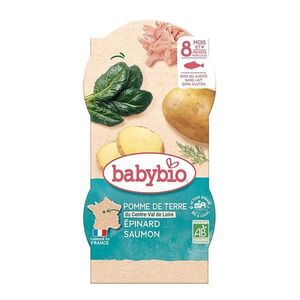 Babybio Brambory se špenátem, lososem a rýží 2x200 g obraz