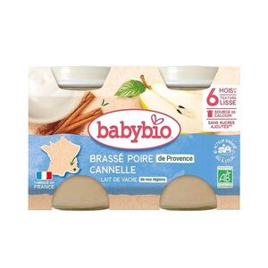 Babybio Brassé Mléčná svačinka Hruška a skořice 2x130 g obraz