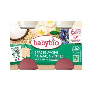 Babybio Brassé Svačinka z ovesného mléka s banánem a borůvkami 2x130 g obraz