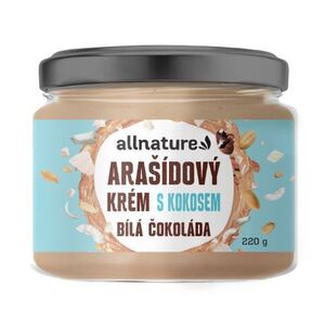 Allnature Arašídový krém s bílou čokoládou a kokosem 220 g obraz
