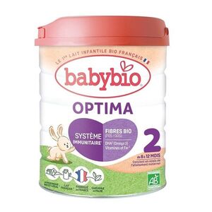 Babybio Optima 2 Pokračovací kojenecké bio mléko s probiotiky a prebiotiky 800 g obraz