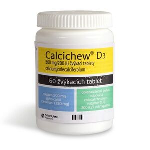 Calcichew D3 500 mg/200 IU 60 žvýkacích tablet obraz