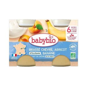 Babybio Brassé Svačinka z kozího mléka meruňka a banán 2x130 g obraz