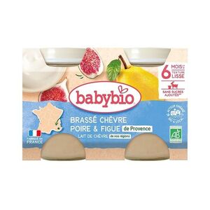 Babybio Brassé Svačinka z kozího mléka hruška a fíky 2x130 g obraz