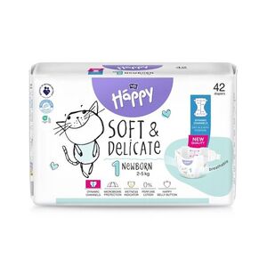 Bella Baby Happy Soft&Delicate 1 Newborn 2–5 kg dětské pleny 42 ks obraz