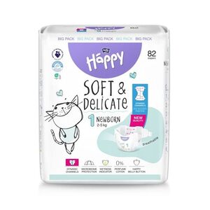 Bella Baby Happy Soft&Delicate 1 Newborn 2–5 kg dětské pleny 82 ks obraz